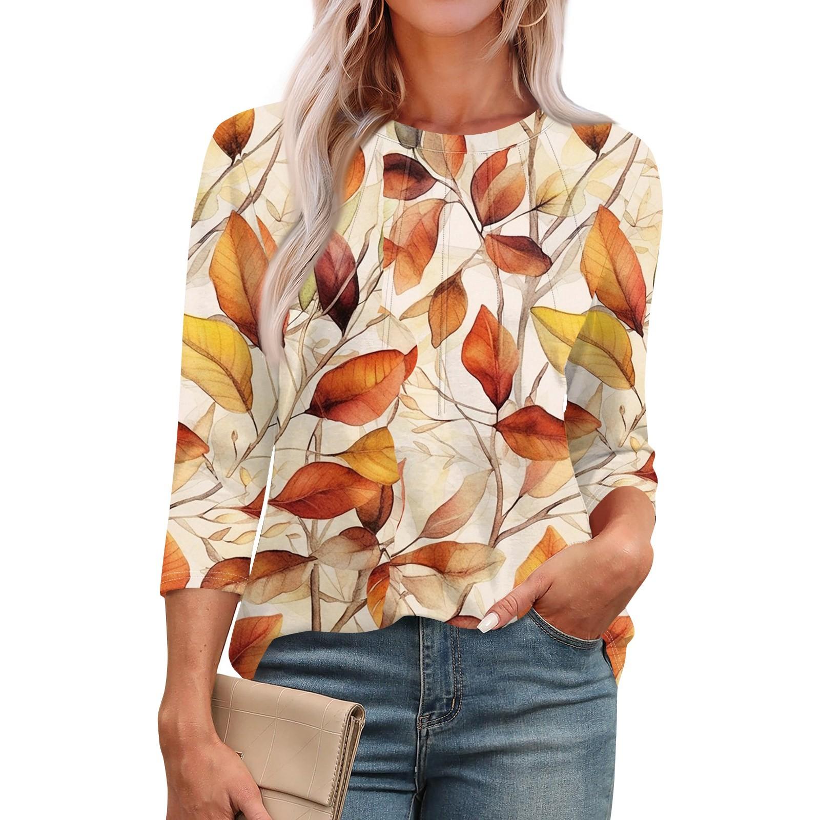 

Женская модная повседневная футболка с круглым вырезом и рукавом семь четвертей в стиле ретро с принтом, плиссированная футболка XL жёлтый