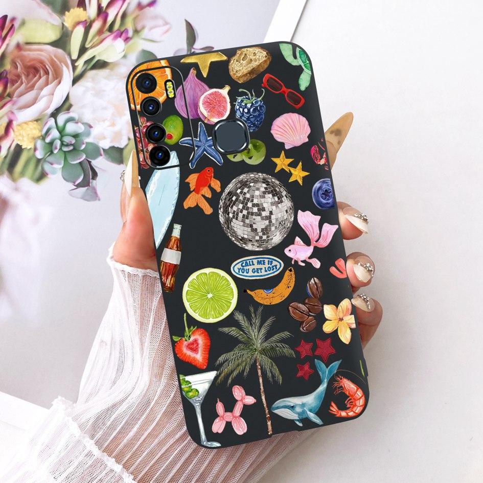 For Infinix Hot 9 Pro Case New Fashion Flower Soft Silicone Phone Cover For Infinix Note 7 Lite Cases Hot 9 Play Hot9 X655 Funda