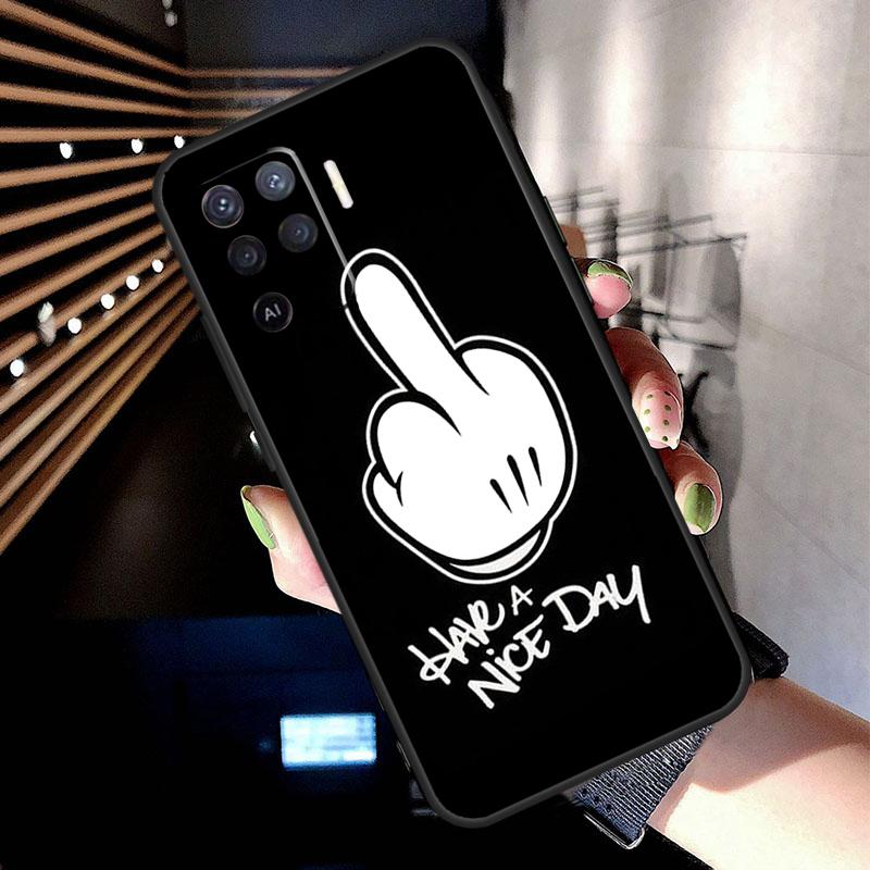 Middle Finger Case For Oppo A74 A54 A94 A80 A60 A40 A18 A38 A58 A78 A98 A96 A76 A16 A15 A17 A57 A77 A5 Pro