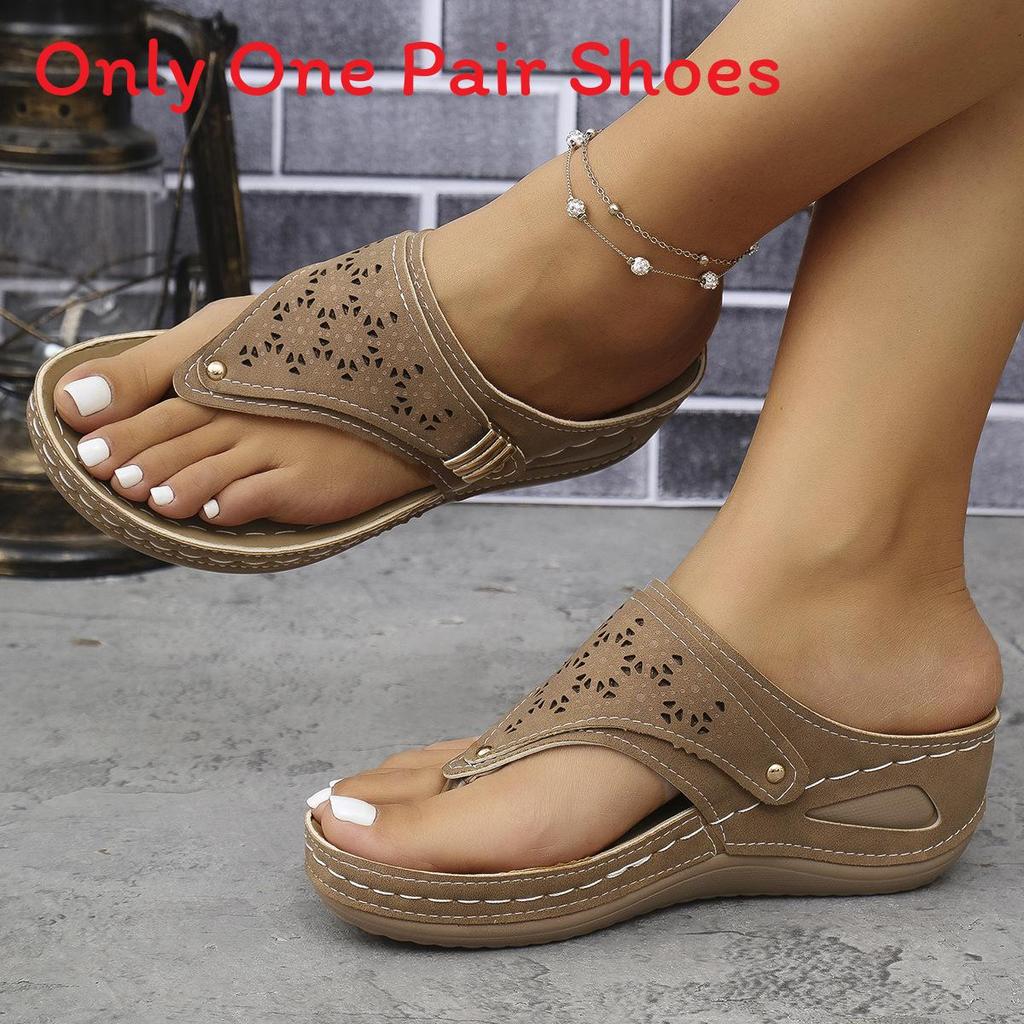 Summer Thick Sole Flip Flops With Metal Detail For Adults Size