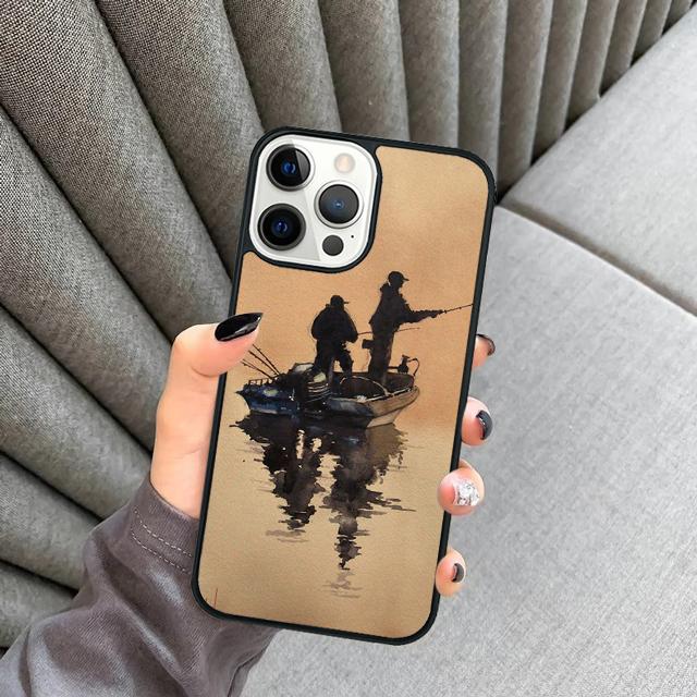 Fishing Fisherman Phone Case Cover For iPhone 5 6 7 8 Plus X XR XS SE2020 Apple 11 12 13 Mini Pro Max Galaxy S10 S20 S21