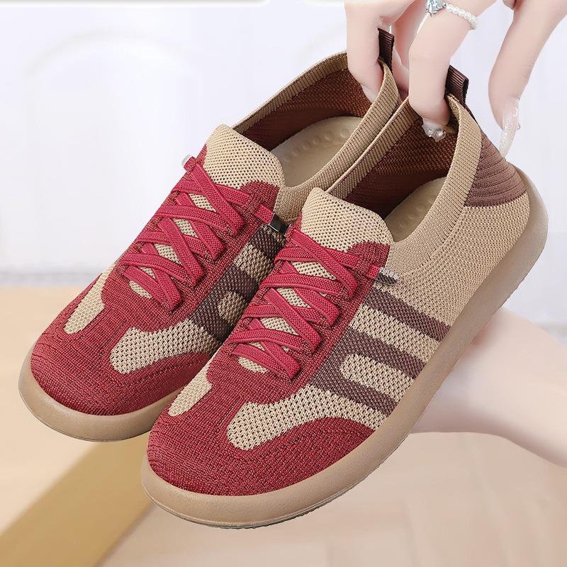 Shoes women's versatile autumn retro new fly-woven mesh soft-soled casual shoes soft-soled women's shoes