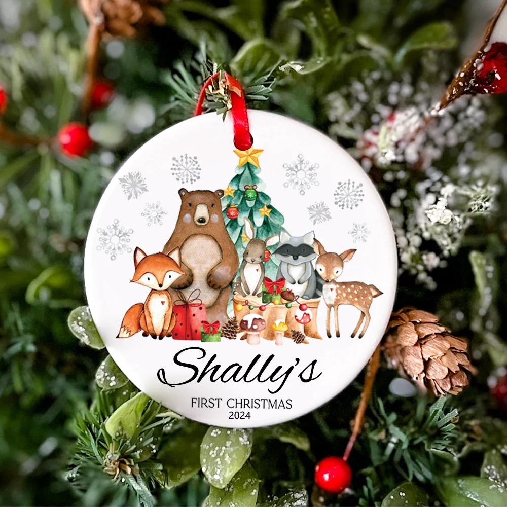 Personalized Baby's First Christmas Ornament Custom 1st Christmas Keepsake Newborn Baby Gift Baby Boy Girl Ornament
