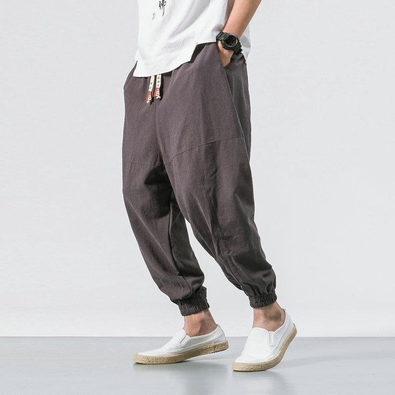 Harajuku Übergroße Lockere Lässige Baumwolle Leinen Harem Jogginghosen Herren Streetwear Atmungsaktive Jogginghosen Große Größen Bis 5XL