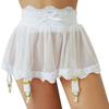 Women's High Waist Mini Skirt Lingerie Lace Patchwork See Through Mesh Bandage Sexy Nightwear