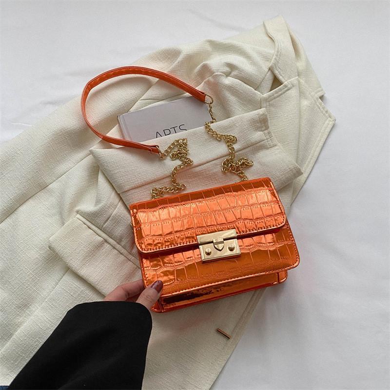 Chic Minimalist Style Single Shoulder Diagonal Bag For Women Popular This Year Commuter Texture Casual Bag оранжевый