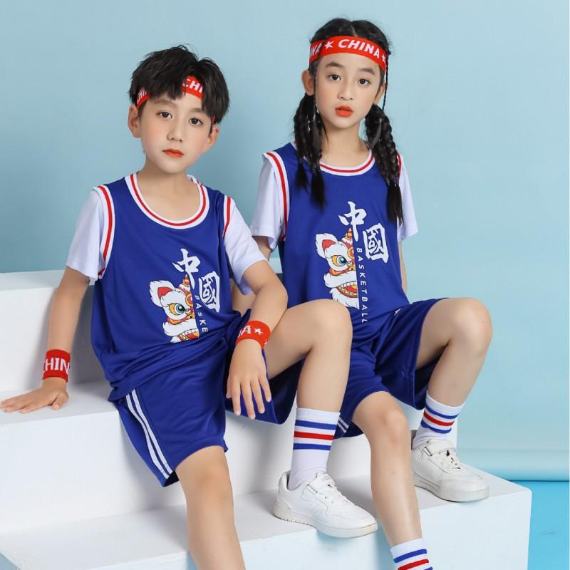Kids Basketball Jersey Set Quick Dry Training Uniforms Boys Girls Kindergarten Performance