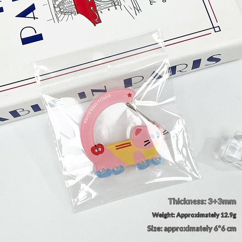 1Pcs Cartoon Cat Carabiner Acrylic Shaped Bag Keychain Cute Animal Backpack Charm Girls Aesthetic Climbing Hook Accessory