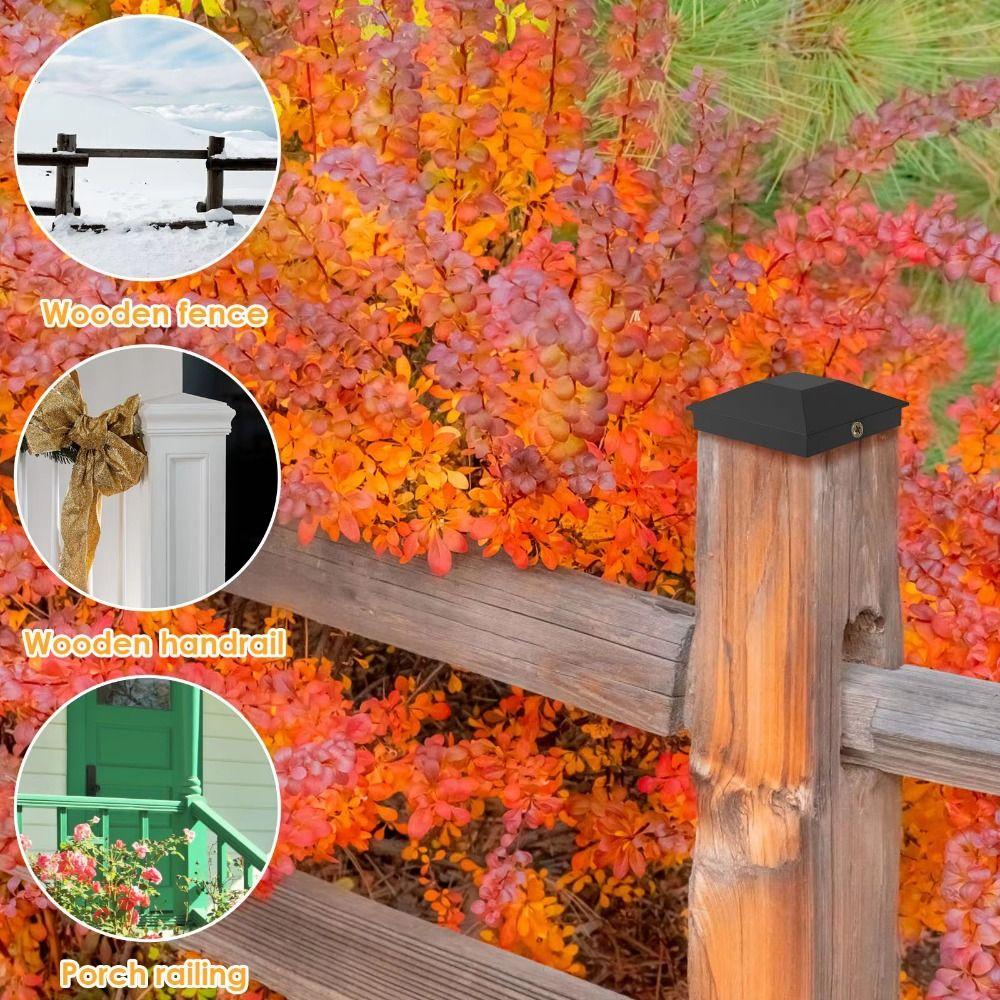 6Pcs Replacement Fence Post Cover Waterproof Fence Column Toppers Posts Top Protector Backyard