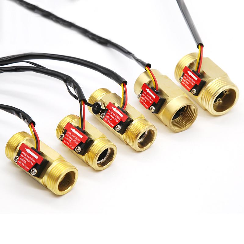 Brass Water Flow Sensor Hall Effect Flow Meter Liquid Flow Rate Sensor Brass Flow Switch Digital Monitoring Detector