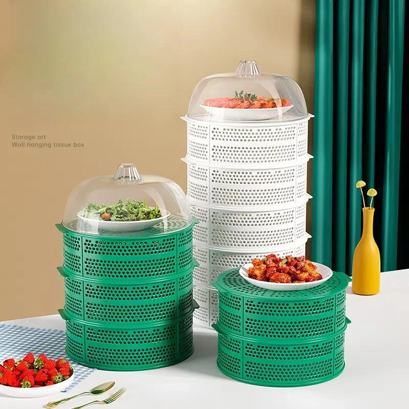 Transparent Dustproof Storage Rack Cover-Multi-layer Multi-function Household Cover Practical Vegetables & Leftovers Protection