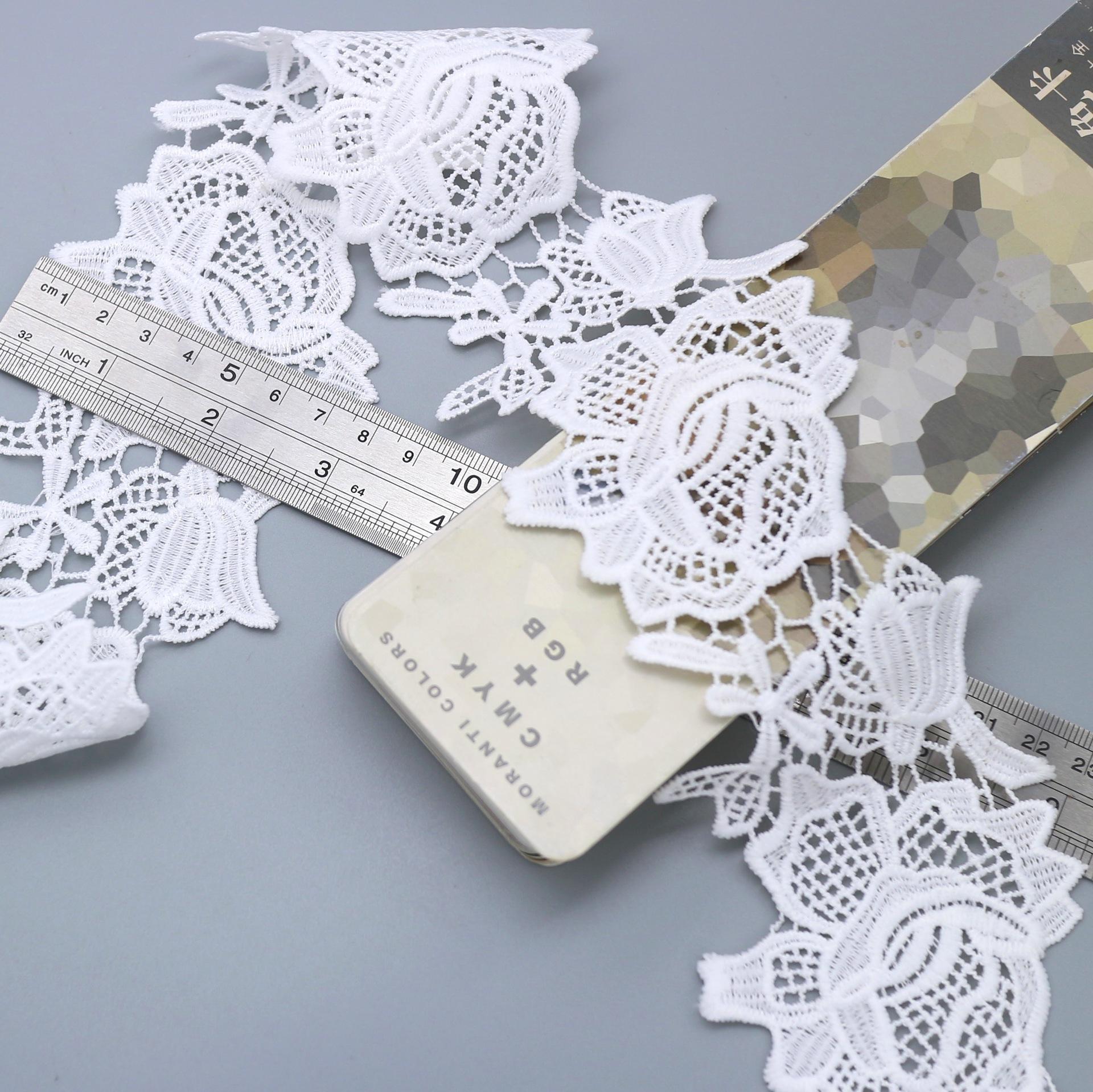 Аксессуары для одежды Новое Молочный шелк Кружево, Вышитое кружево Вышитое Белое Трехмерное кружево JH1817