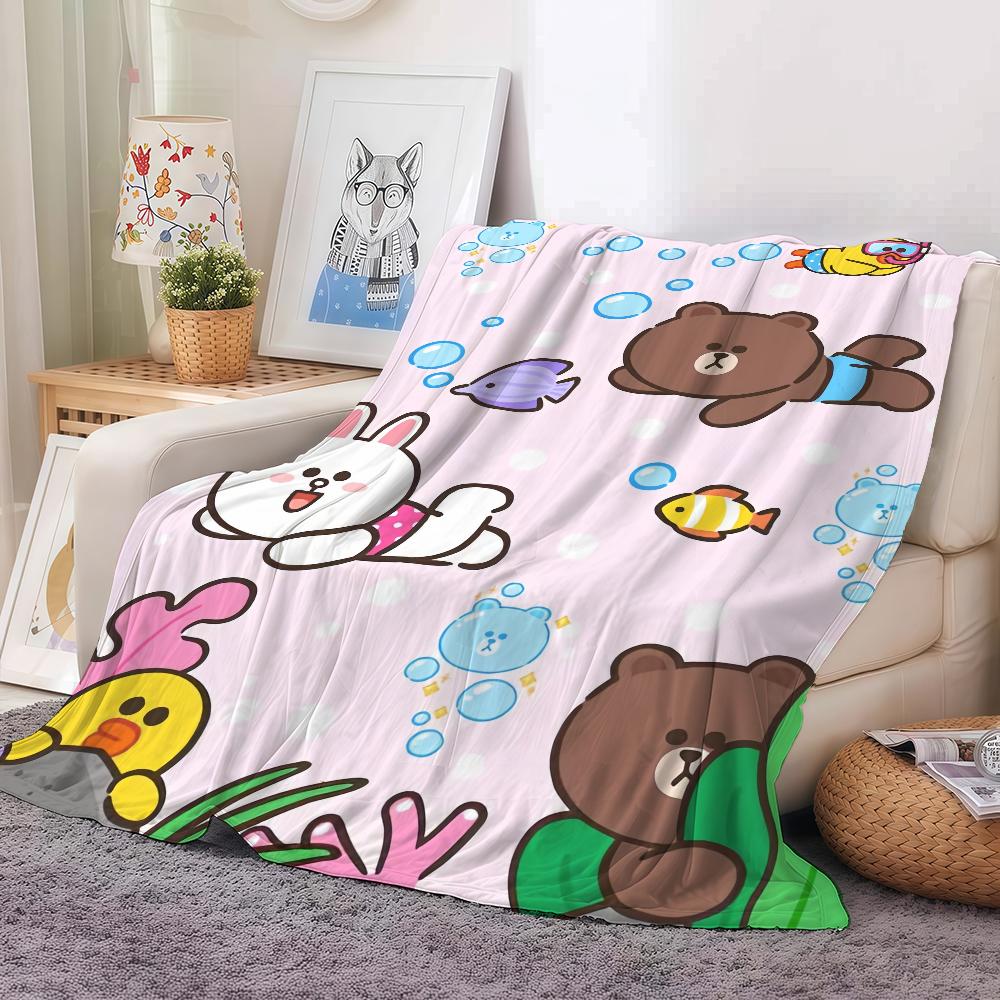 Fashion Cute L-LINE F-Friends Cartoon Blanket Warm Soft Suitable For Bedroom Sofa Bed Living Room Office Travel Camping Gifts
