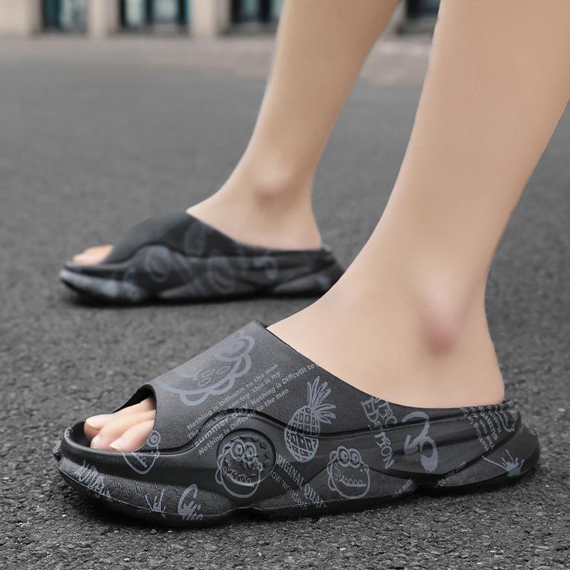 Cool Slippers For Men In Summer New Trendy Home Soft Sole Anti Slip EVA Fashionable Couple Wearing Slippers EVA 2 Color 36-45
