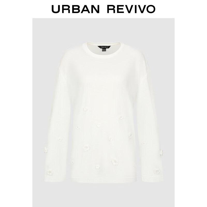 UR2026 Women s 3D Floral Round Neck T-shirt S