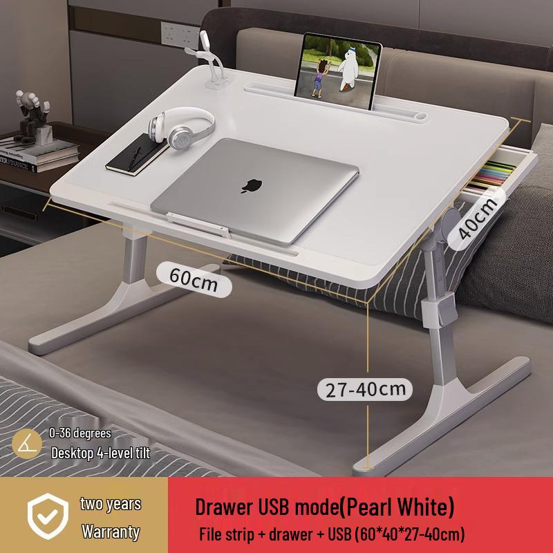Adjustable Bedside Table: Folding Computer Desk for Student Dorms, Bedrooms, or Home Study