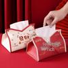 LIEI Red Leather Desktop Tissue Box