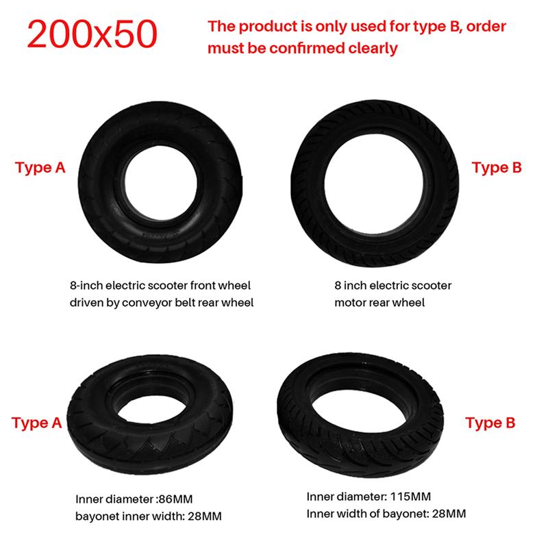 8 Inch Electric Scooter Tire 200X50 Solid Tire Rear Tire For Speedway RUIMA Mini 4 PRO-A87Q