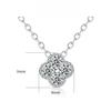 Four-leaf Clover Necklace Silver Female Niche Design Light Luxury Zircon Pendant 925 Silver Collarbone Chain Full of Diamonds High Sense