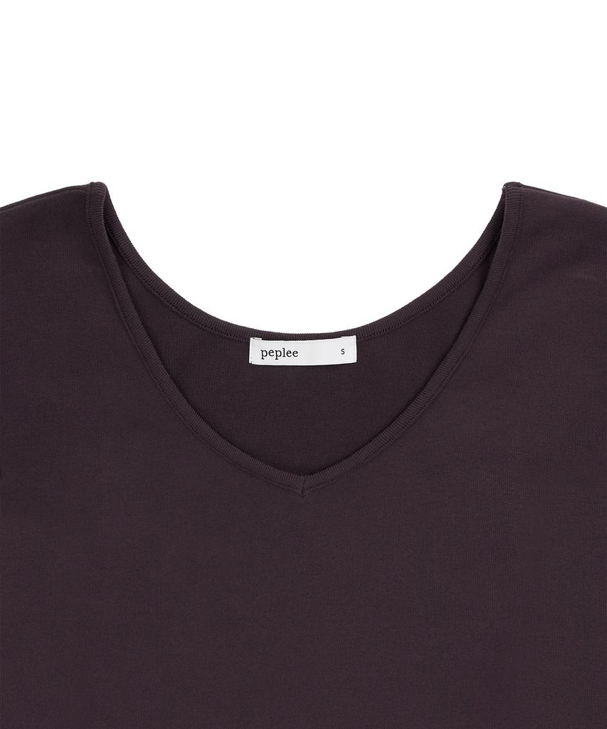 Pepeulli V-Neck 3/4 Sleeve Tee (Purple)