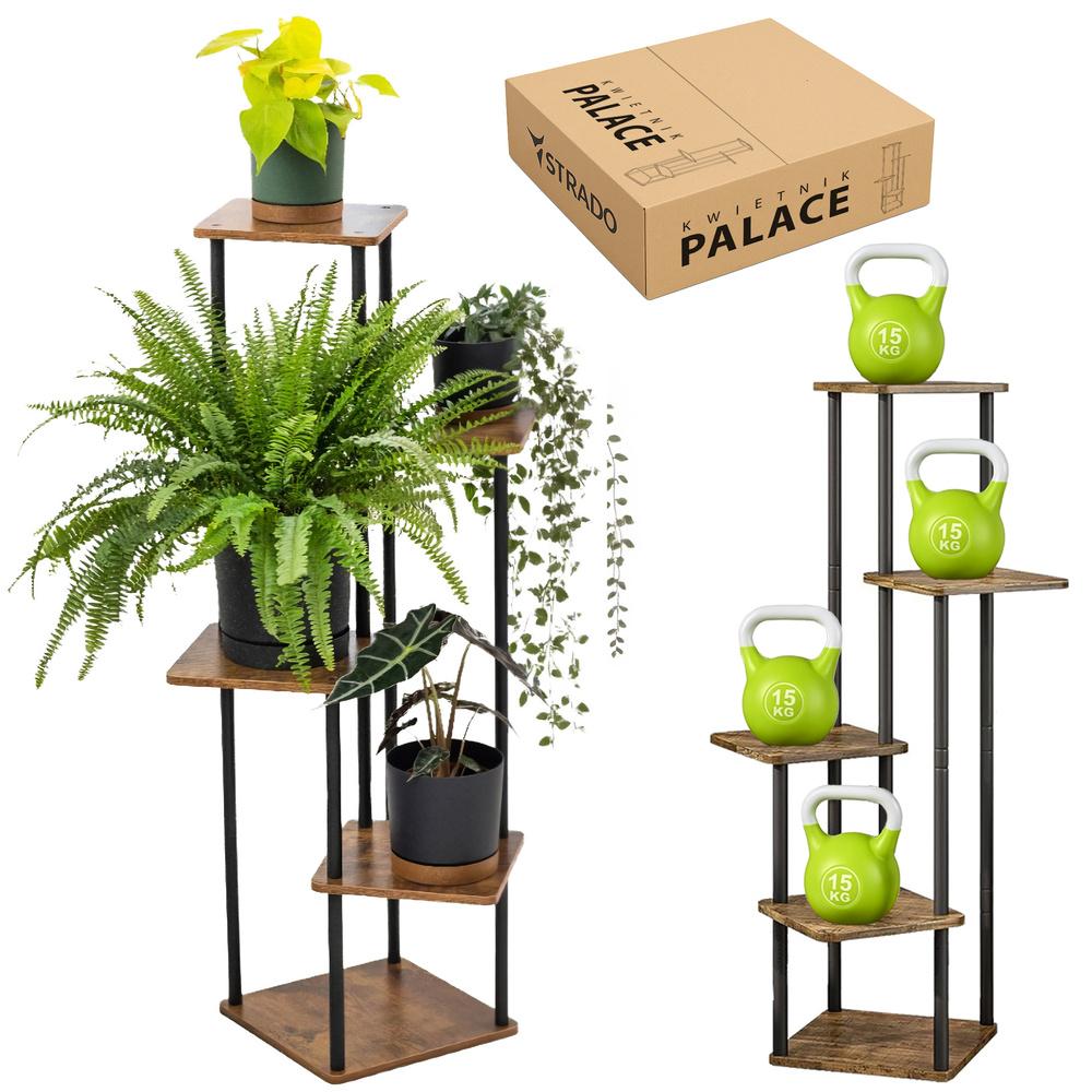 PALACE metal standing flower stand - black stand for 5 flowerpots