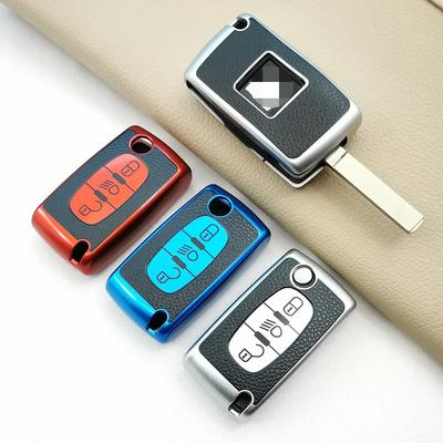 Tpu Flip Remote Car Key Case Cover Protector Shell For Citroen C2 C3 C4 C5 C6 Xsara Berlingo For Peugeot 207 307 308 407 607