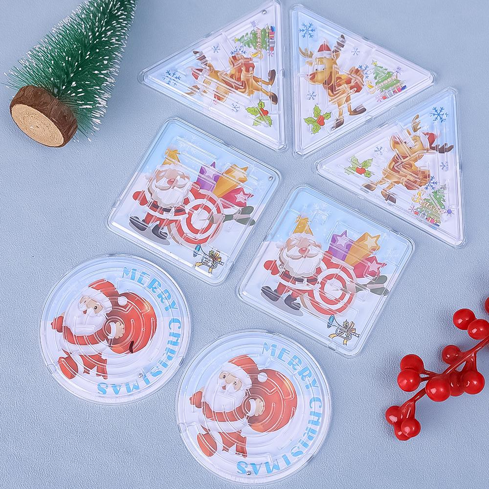 Dětské vánoční téma chodící korálkové bludiště hračky kreslený los Santa vzor trénink koordinace ruka-oko puzzle hračka vánoční dárky