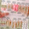 Fashion Imitation Zircon Bead C-shaped Earrings Bohemian Acrylic Pink Butterfly Pendant Hoop Earring Women's Summer Beach Zircon