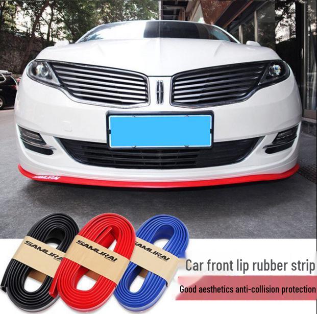 Universal Carbon Fiber Pattern Front Lip Rubber Strip – Anti-Collision Car Modification