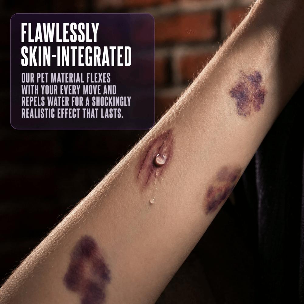 Sweatproof Bruise Scab Scar Tattoo Sticker Waterproof Zombie Cosplay Props Festival Carnival