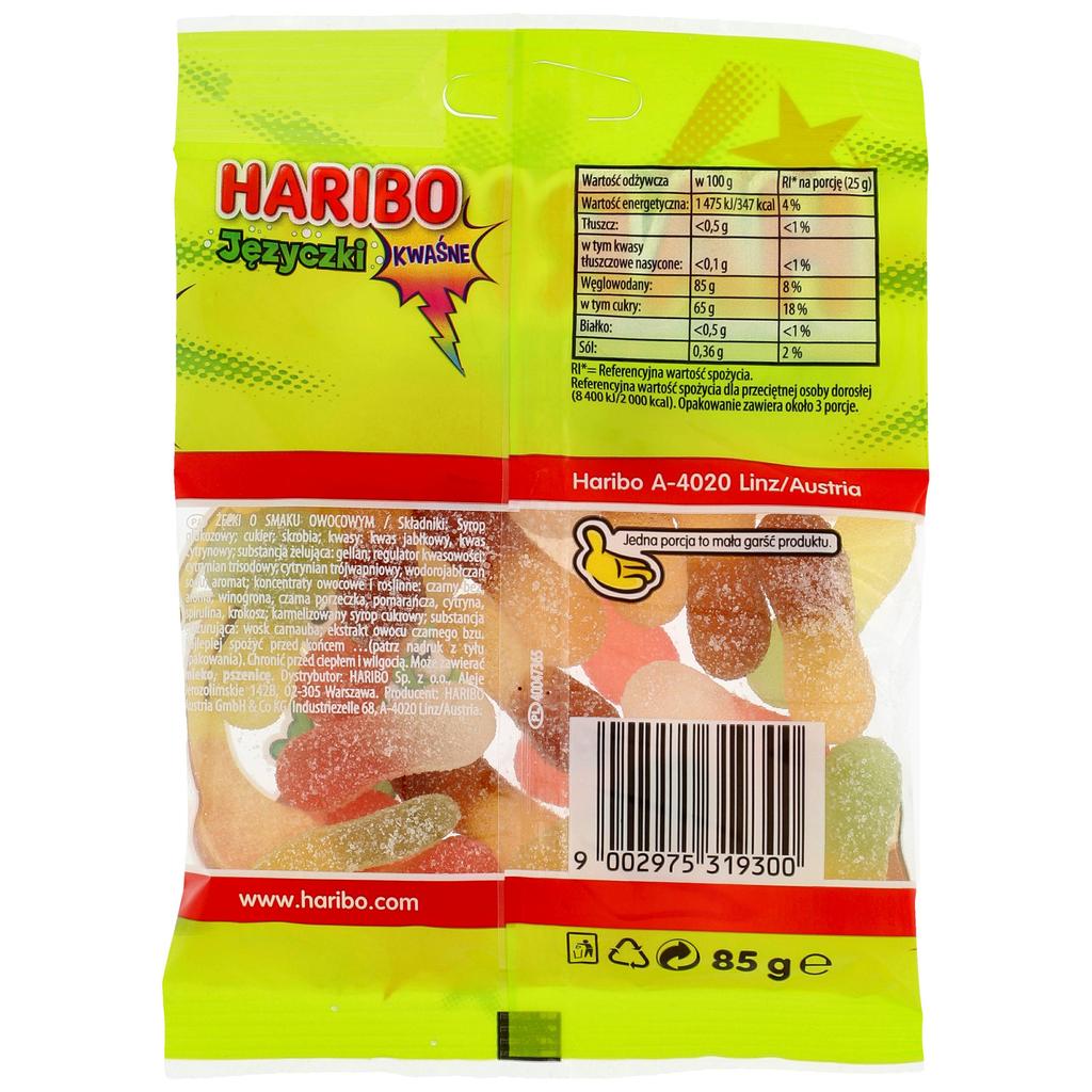 Haribo Języczki Kwaśne 85G