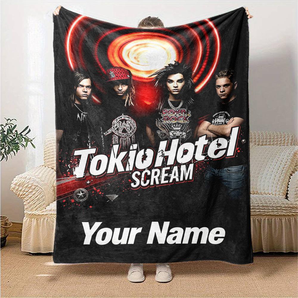 Name Custom Tokio Hotel Print Flannel Blanket High Quality Warm Comfortable Cover for All Seasons Perfect for Gifts Home Decor