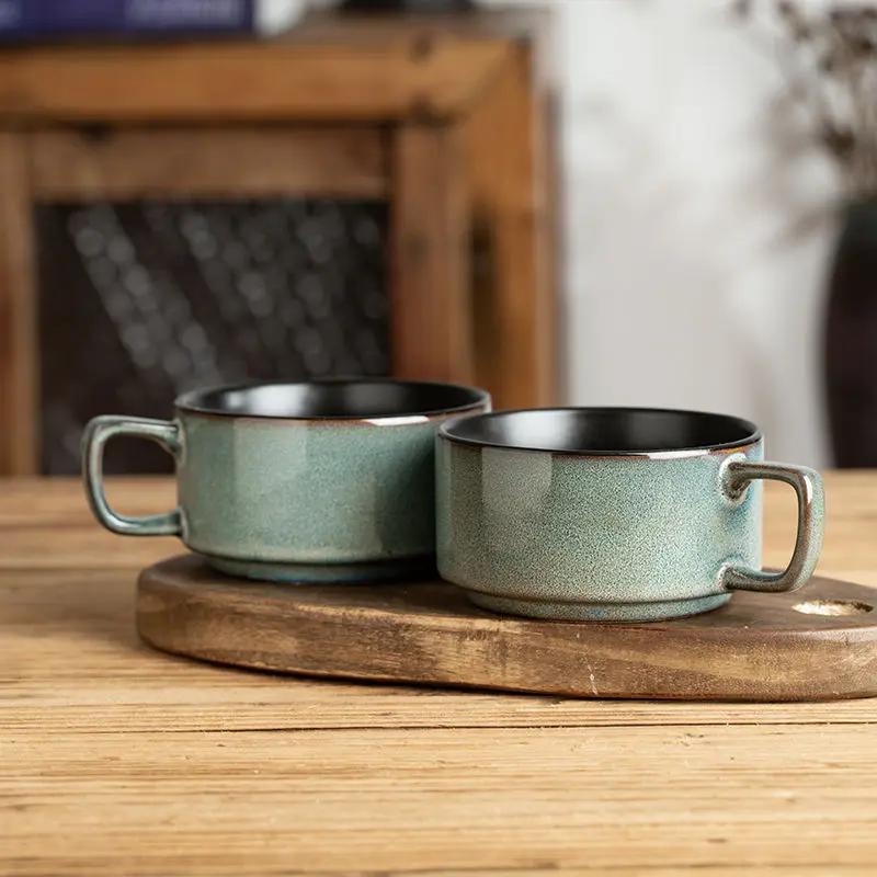 Prémiový pocit změna pece francouzský kávový šálek velký objem retro snídaňový šálek keramický hrnek šálek na vodu ovesná kaše snídaně mléčné šálky