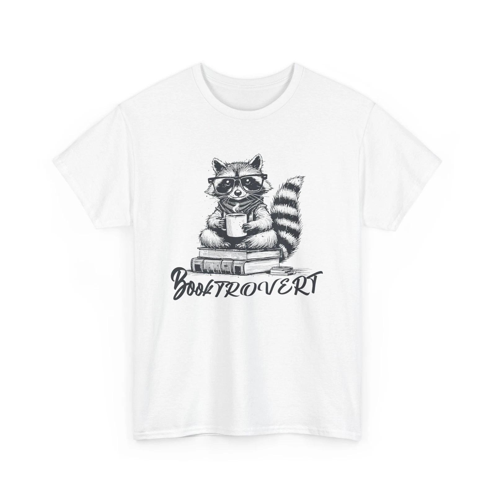 Book Lover T-Shirt | Funny Reading Shirt | Raccoon Book Trovert T-Shirt XL