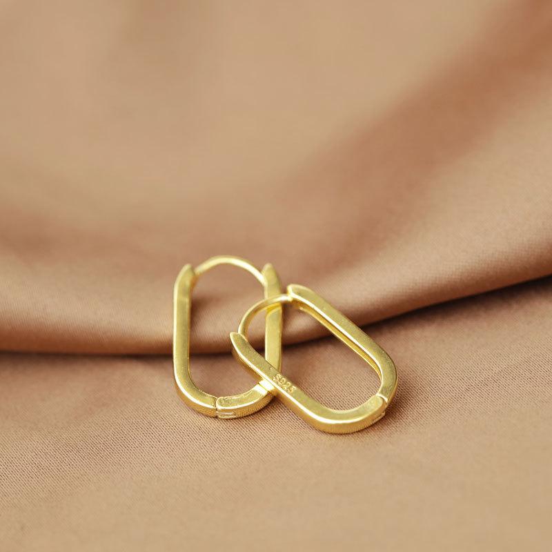 

Женские серьги в корейском стиле с индивидуальным дизайном, овальные, геометрические, темпераментные, с гальваническим покрытием для женщин