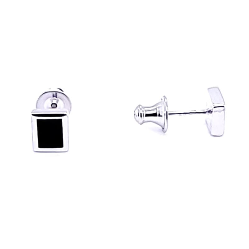 BE/GINS Silver925 ROCA MINI RECTANGLE ONYX EARRINGS
