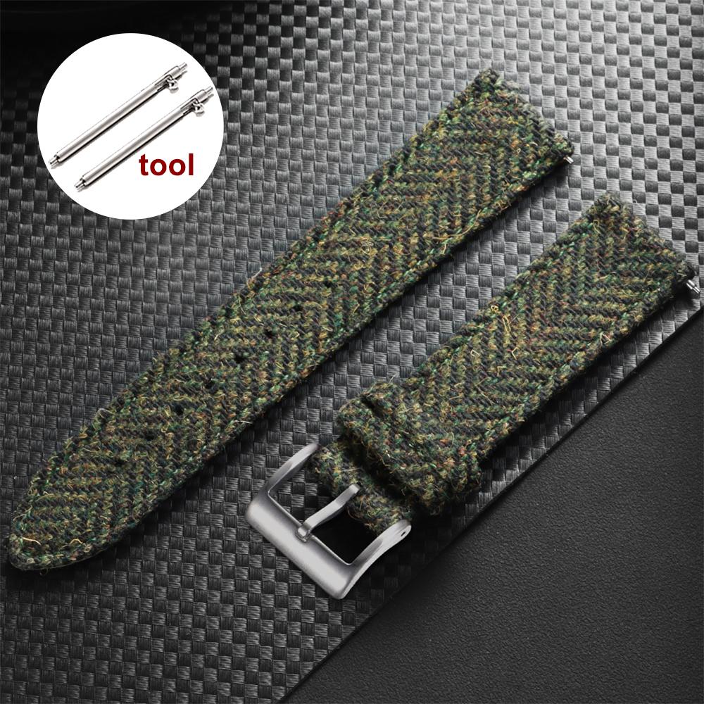 Vintage geflochtenes Armband Echtes Leder Nylon Uhrenarmband 18mm 20mm 22mm Schnellwechselarmband für Herren Damen Ersatz-Armband