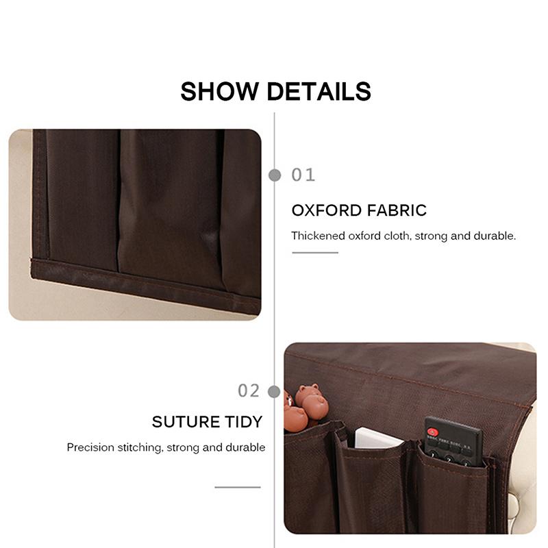 Sofa Armrest Storage Pockets Holder Tray Couch Hanging Remote Control Phone