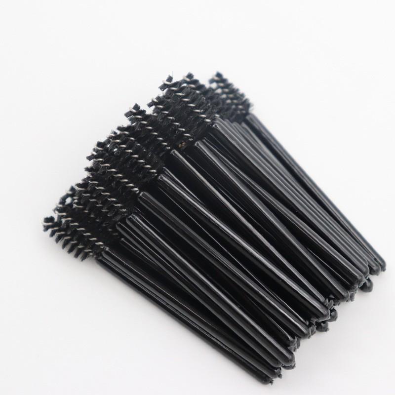 Pack of 50 Disposable Mini Nylon Eyelash and Eyebrow Brushes with Solid Handles