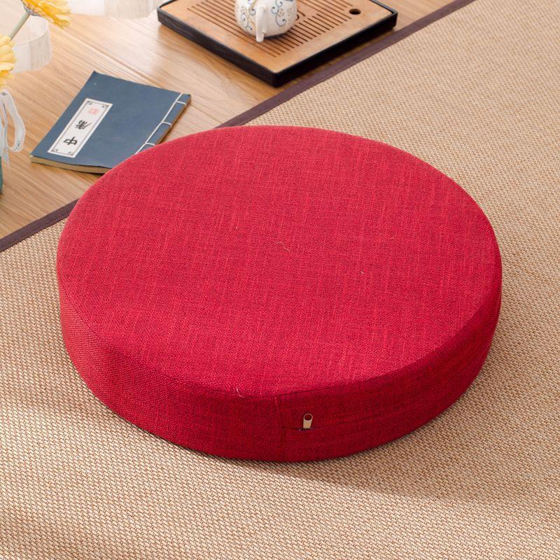 

Тканевая напольная круглая подушка для медитации, съемный и моющийся футон Red(No Lotus Embroider) Diameter 40cm Height 6cm