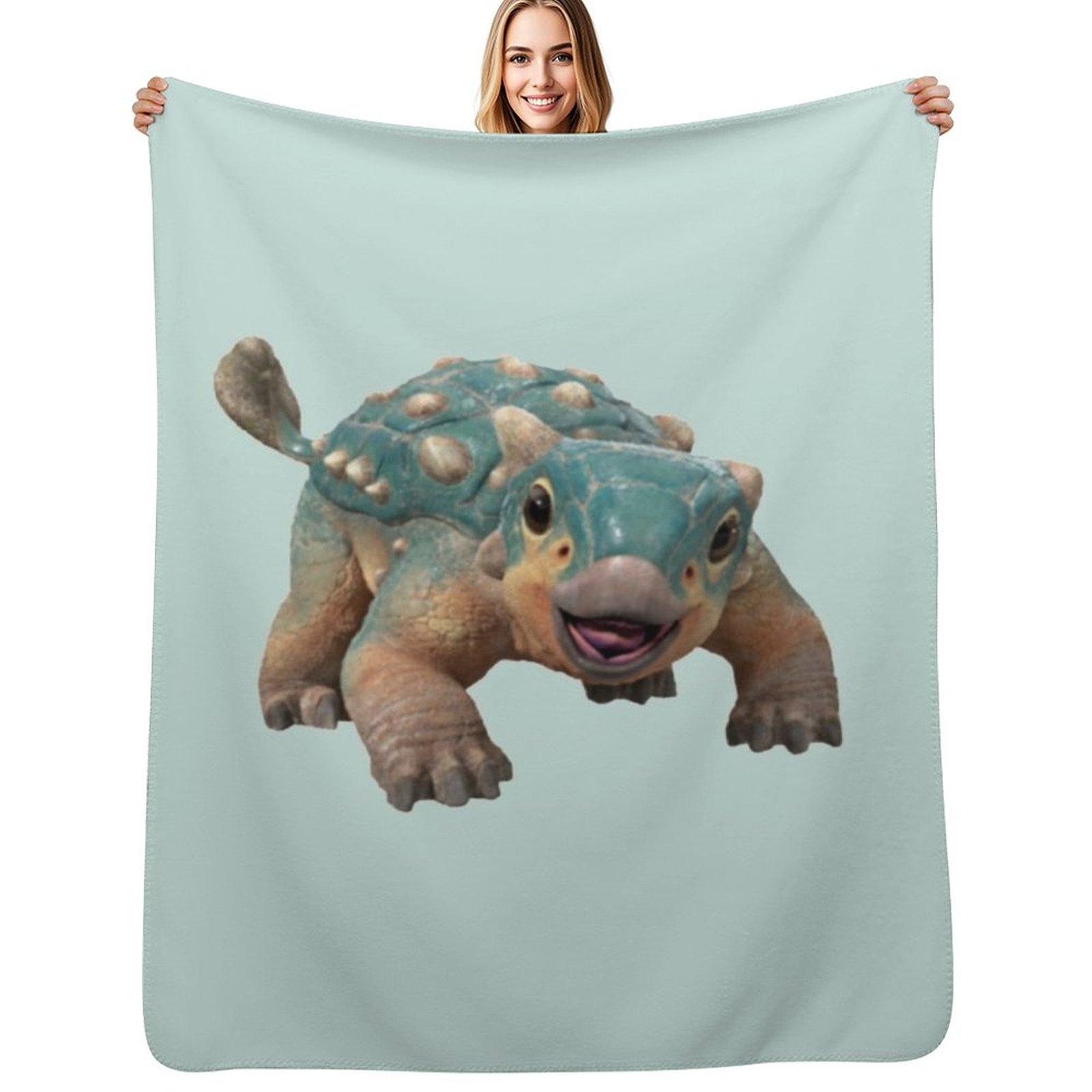 Bumpy Ankylosaurus magniventris Throw Blanket Warm Throw Blanket Gift for Anniversary Size: 75*100cm, Weight: 230 GSM