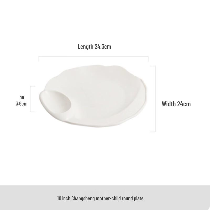 Nordic Ceramic Dumpling Plate with Integrated Sauce Dish