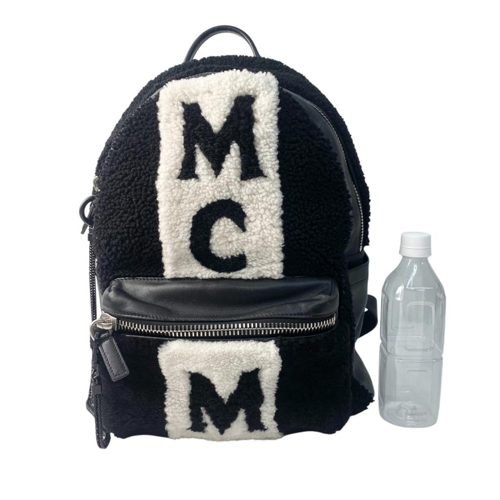 Used MCMBackpack Â· Daypack Black/white leather/Mouton Women
