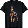 Dobermann Power Neon Futuristischer Wachhund Liebhaber Geschenk Unisex T-Shirt