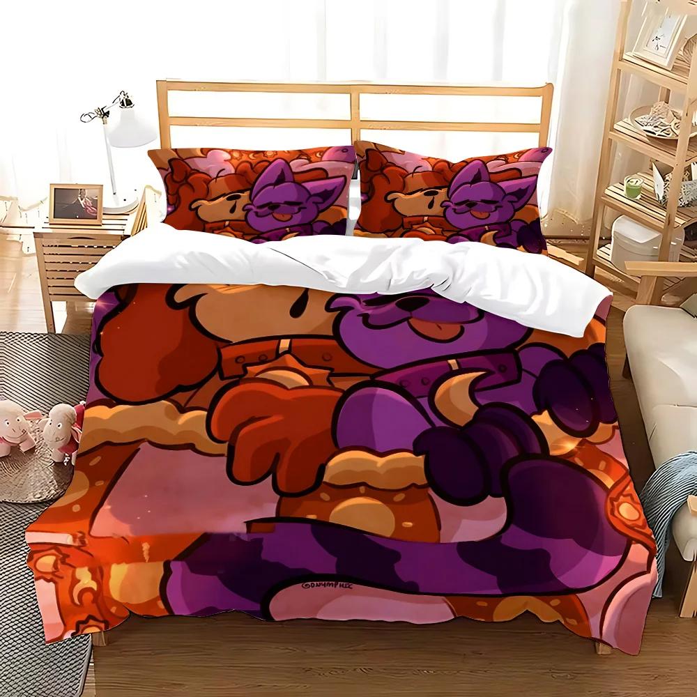 Set Biancheria da Letto Stampa 3D GattoSonno X CaneGiorno Copripiumino Trapunta Copriletto Copripiumino Federa 2-3 Pezzi Set Decorazione Camera da Letto