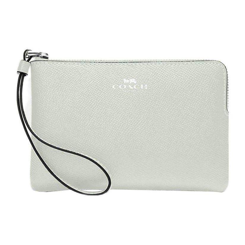 

Coach Corner Zip 16 Zipper Crossgrain Leather Wristlet Clutch Small Women clutch Sage 58032-SVONE Basic Set (Bag+Dust Bag)
