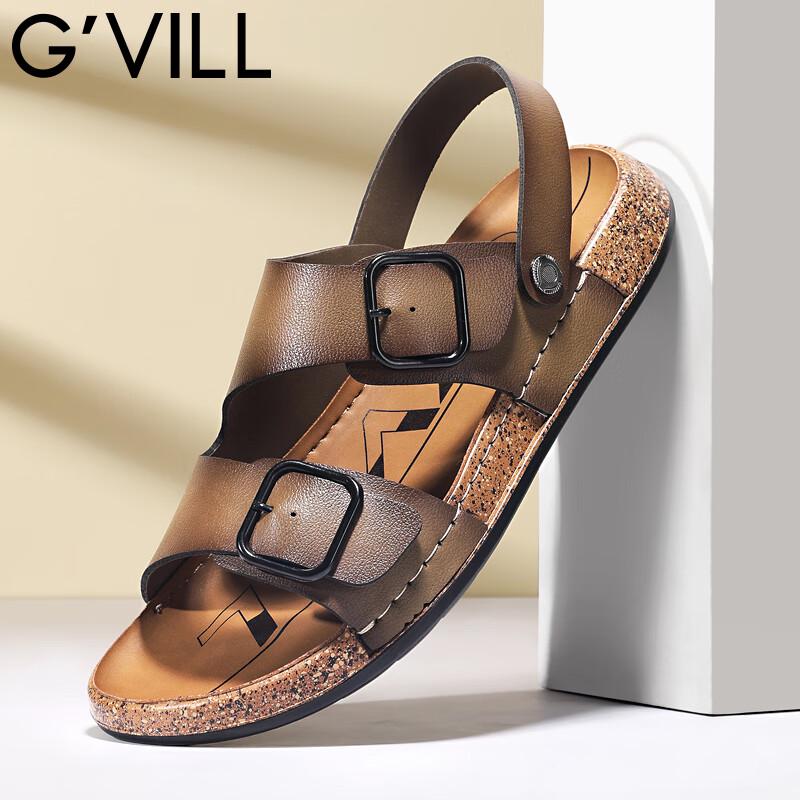 Men s Casual Leather Beach Sandals 38