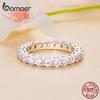 BAMOER Moissanite Ring Full Eternity Band for Women 925 Silver Diamond Wedding Engagement Ring