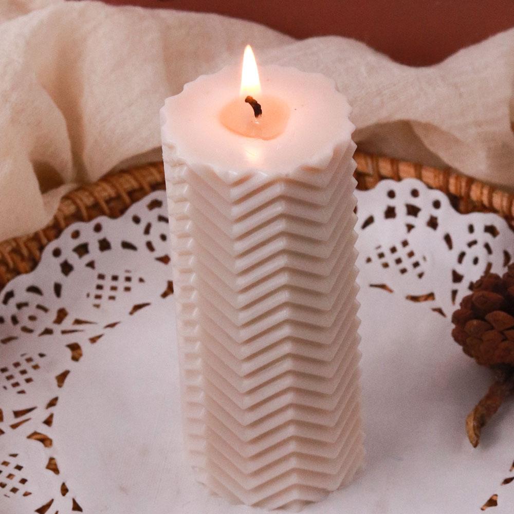Geometric Silicone Candle Mold DIY Horizontal Stripes Cylindrical Scented Candle Making Soap Resin Carft Molds Home Crafts Decor