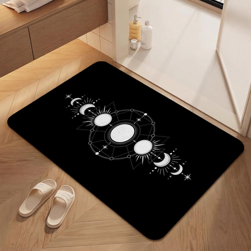 Satanic Black Goat Ritual Rectangular Rug Soundproof Noisereducing Carpet For Living Room Hallway Balcony Home Party Decor Halloween Gift